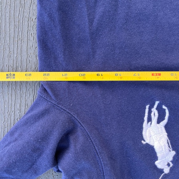 Polo Ralph Lauren Shirt Mens Large Blue  Big Pony  Long Sleeve Rugby Polo - Picture 4 of 5